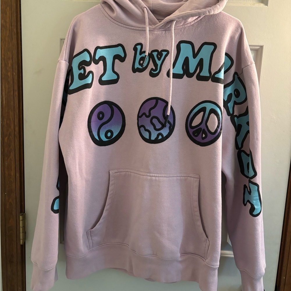 Urban Outfitters Market Lock Peace Hoodie Sweatshirt Purple Unisex Size M Cotton - Picture 4 of 9